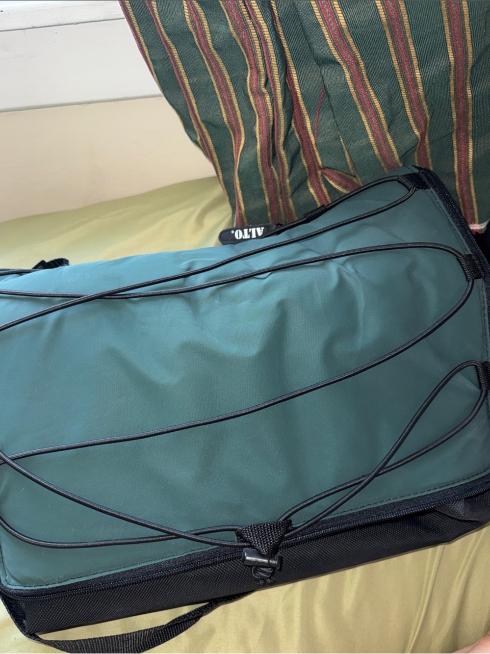 Forest Green portable soft side cooler Palo Alto straps pockets bungee Cord